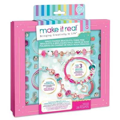 Kép 2/3 - Make It Real Kristály medál karkötők, mind pink