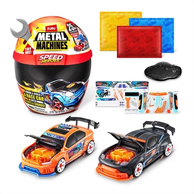 Kép 3/3 - Metal Machines Speed Heroes meglepetés játékszett bukósisakban, 2 db kisautóval