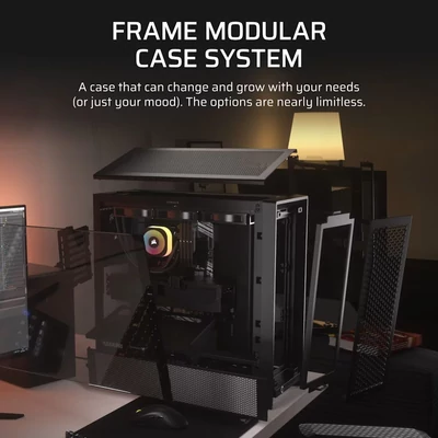 Kép 3/10 - Corsair Frame 4000D számítógépház - edzett üveg, moduláris, fekete