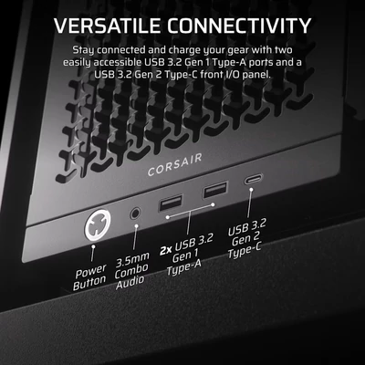 Kép 7/10 - Corsair Frame 4000D számítógépház - edzett üveg, moduláris, fekete