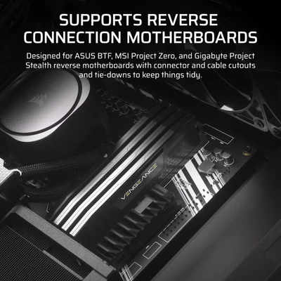 Kép 8/10 - Corsair Frame 4000D számítógépház - edzett üveg, moduláris, fekete
