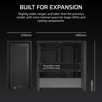 Kép 9/10 - Corsair Frame 4000D számítógépház - edzett üveg, moduláris, fekete