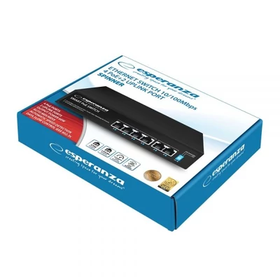 Kép 2/4 - Esperanza ENS105 Spinner 4 PoE + 2 UPLINK PORT Ethernet Switch