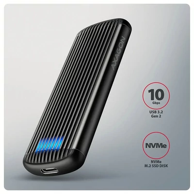 Kép 2/3 - AXAGON EEM2-SC USB-C 10Gbps M.2 NVMe SSD RIBBED Box