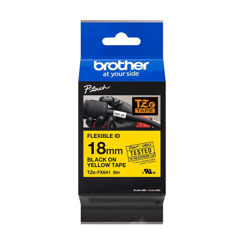 Brother TZE-FX641 sárga alapon fekete eredeti feliratozó szalag