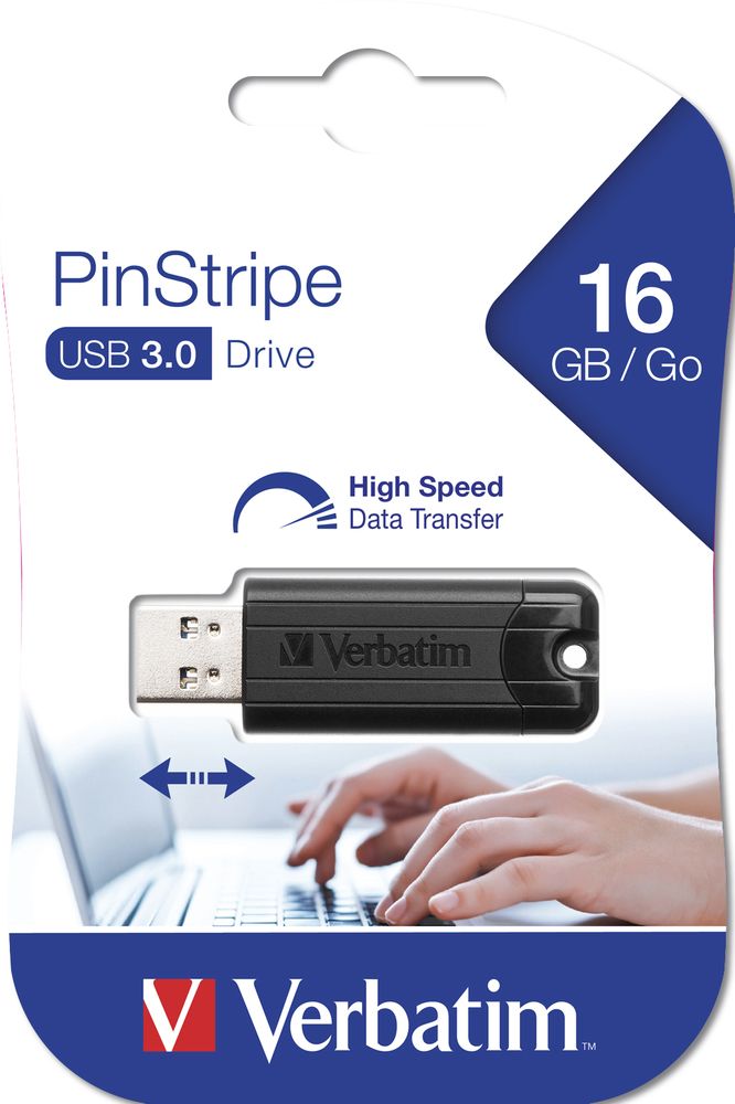 Verbatim 16GB Pinstripe USB3.0 Black