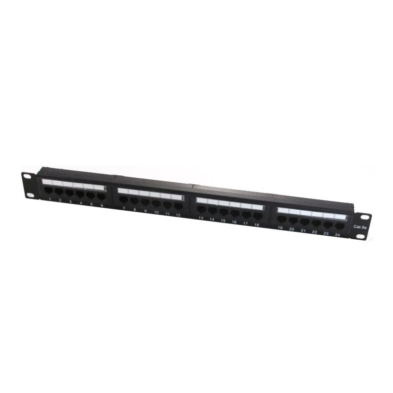 WP 24-port patch panel 1U fekete