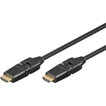 Noname Jelkábel HDMI-HDMI 360° Forgatható 3m Black