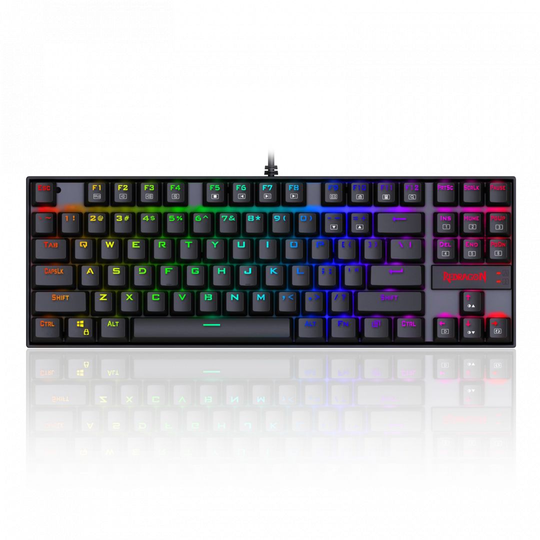 Redragon Kumara RGB Brown Switches mechanikus gamer billentyűzet fekete HU