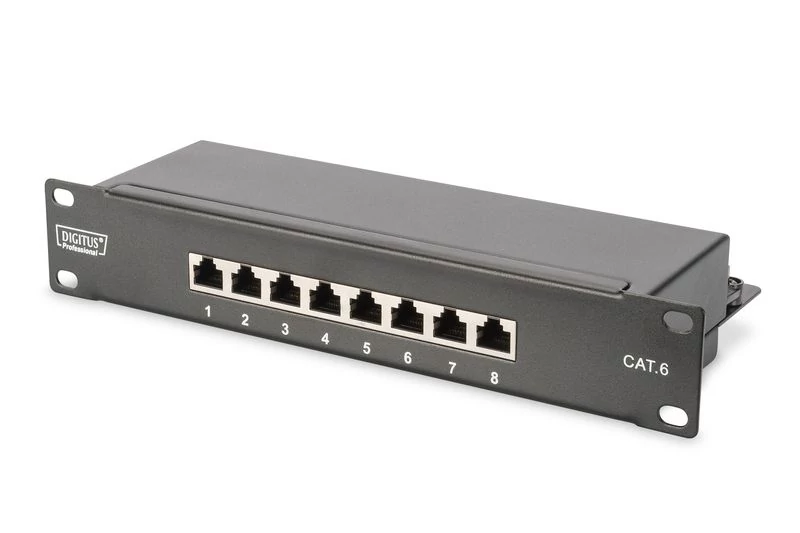 Digitus 8-port patch panel 1U fekete