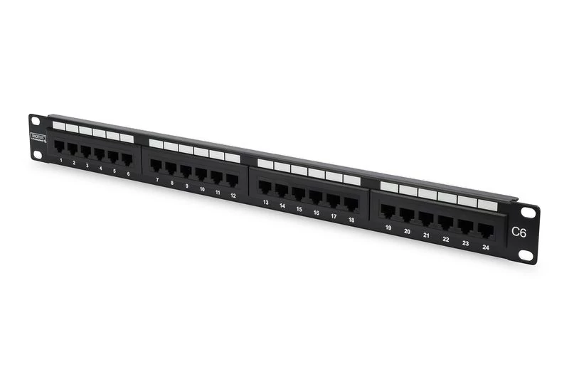 Digitus 24-port patch panel 1U fekete