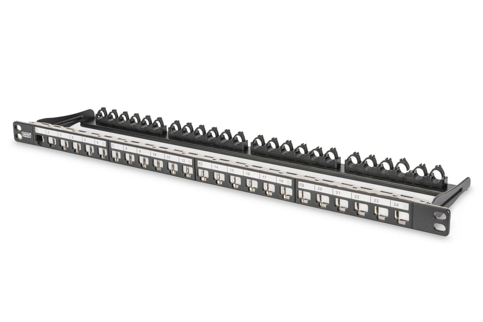 Digitus 24-port patch panel 0,5U fekete