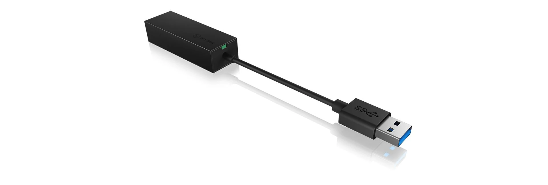 Raidsonic IcyBox IB-AC501a USB 3.0 to Gigabit ethernet adapter fekete