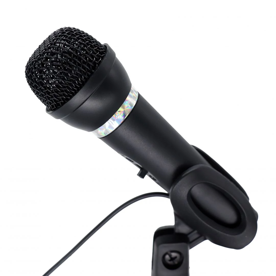 Gembird MIC-D-04 condenser microphone with desk-stand Black