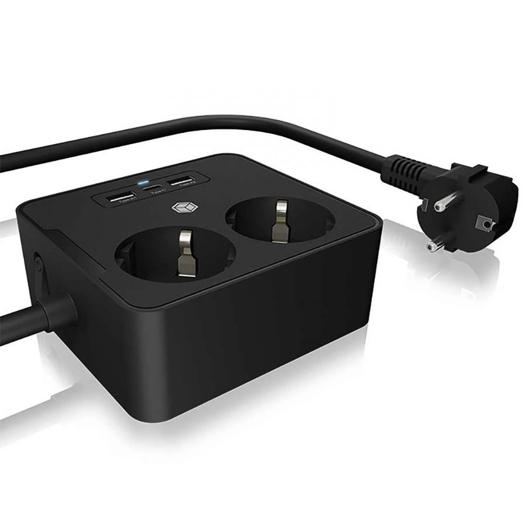 Raidsonic IcyBox IB-MPS2220B-CH kapcsolóval 2DIN fali fekete