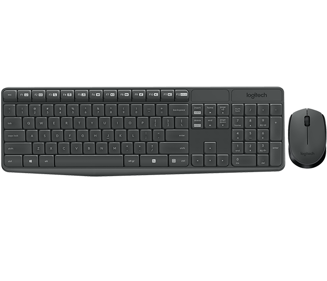 Logitech MK235 vezeték nélküli billentyűzet + egér fekete HU