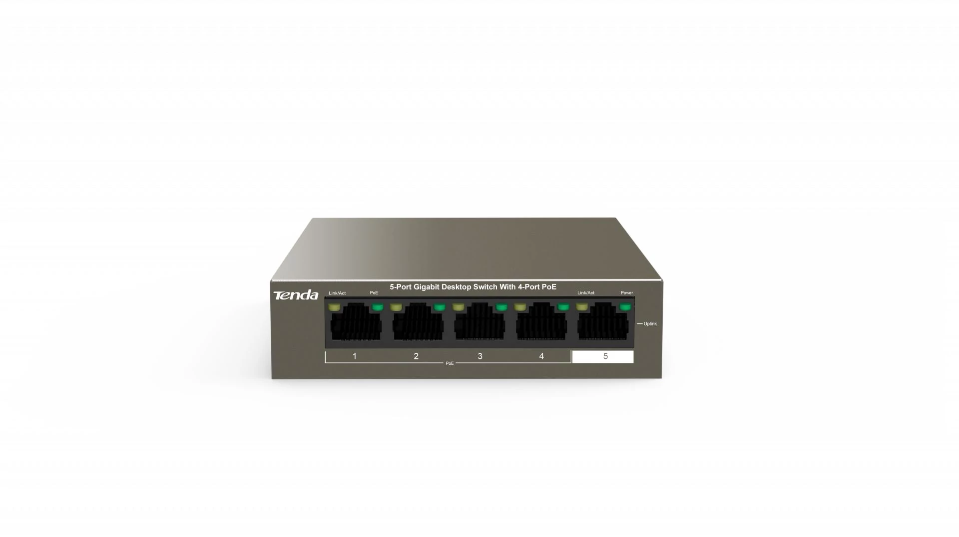 Tenda TEG1105P-4-63W 5 portos gigabit asztali switch 4db PoE porttal
