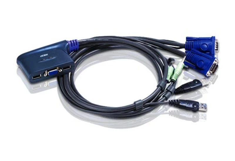 ATEN CS62US 2 portos USB VGA/audio kábeles KVM switch (0,9m)