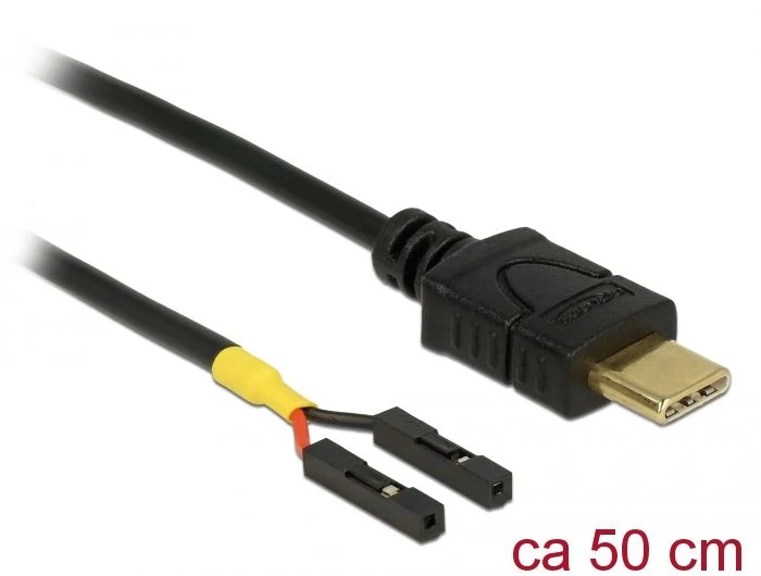 DeLock USB Type-C male > 2x pin header female separate power 50cm cable