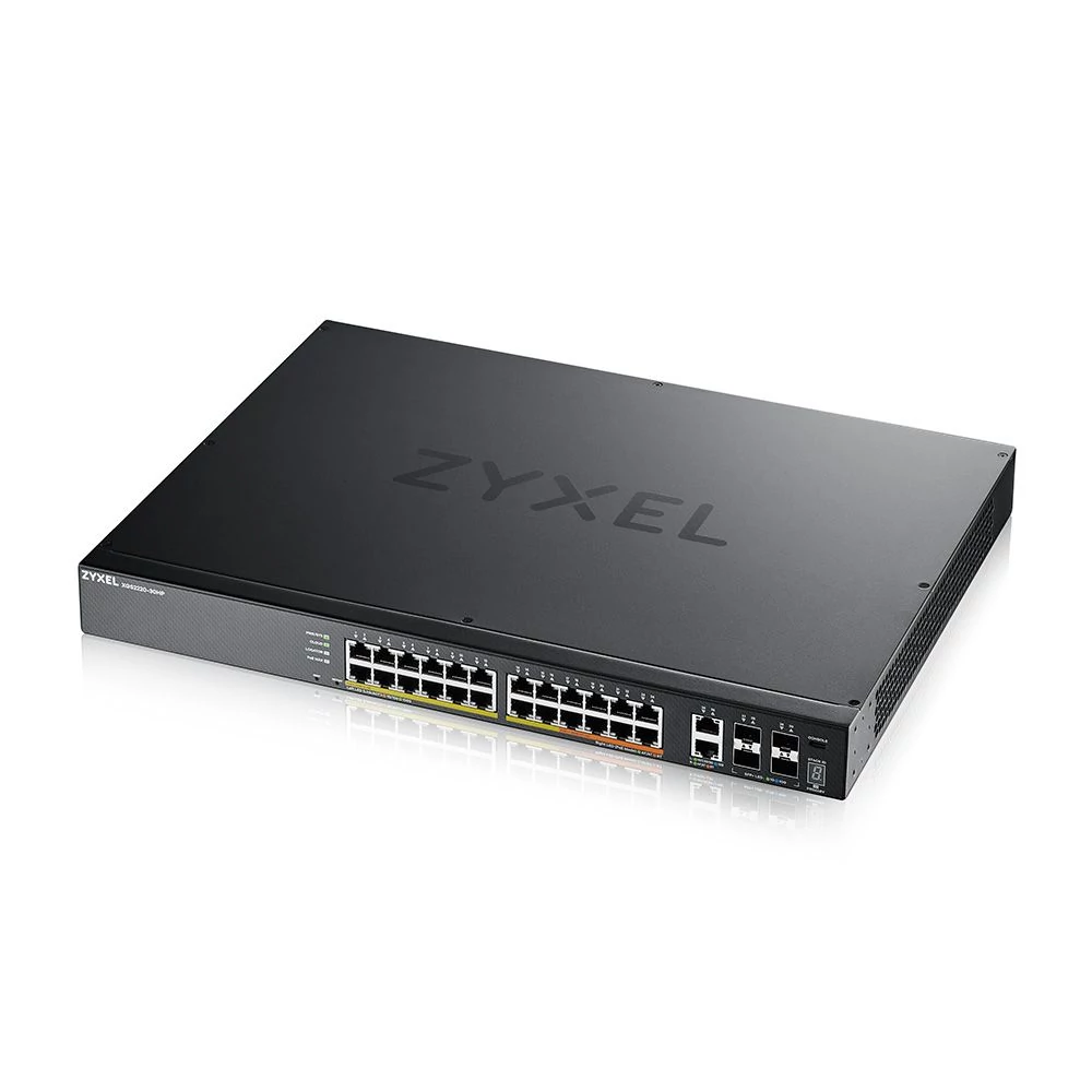 ZyXEL XGS2220-30HP 24 portos GbE L3 Access PoE+ switch with 6 10G Uplink (400 W)