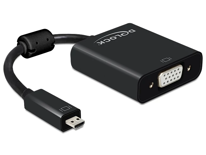 DeLock Adapter HDMI Micro-D male > VGA female with Audio Black