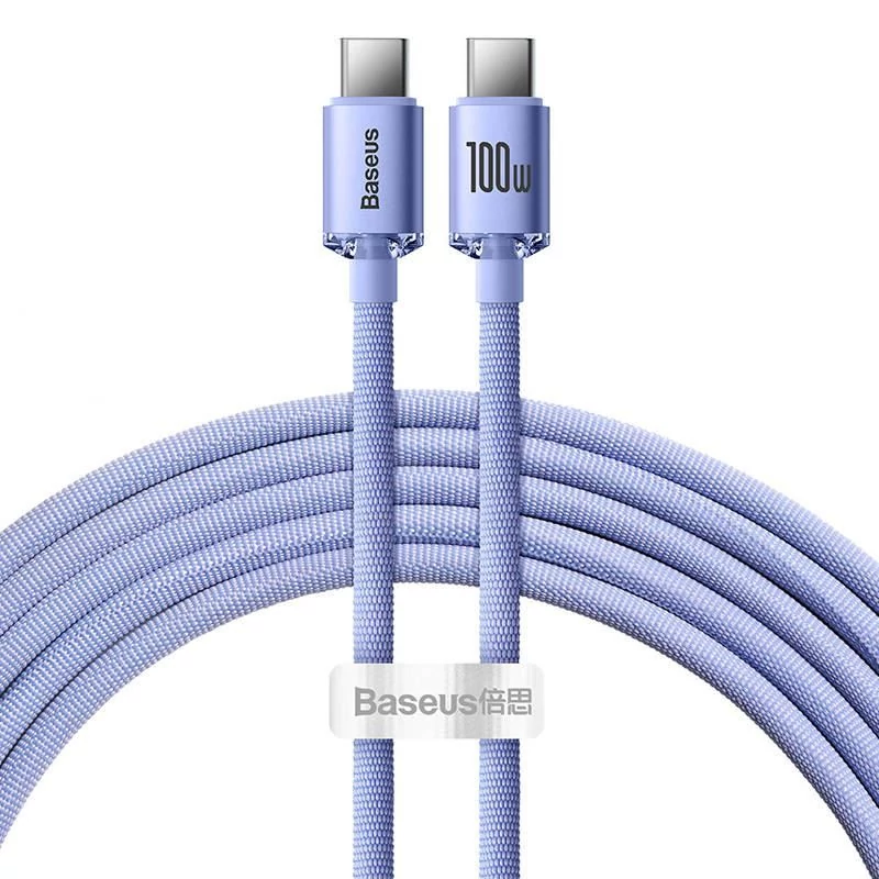 Baseus Crystal Shine USB-C - USB-C 100W 1,2m Cable Purple