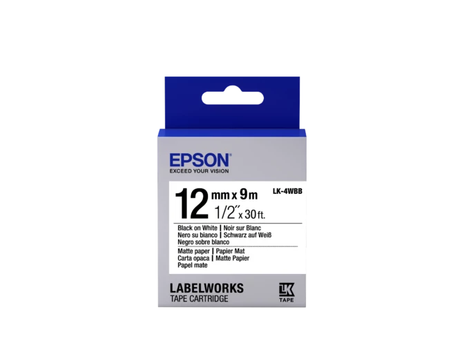 Epson LK-4WBB fehér alapon fekete eredeti címkeszalag