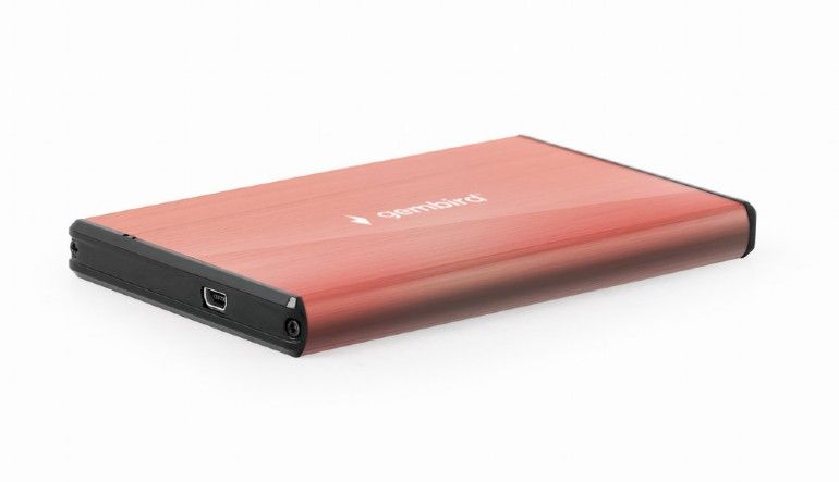 Gembird EE2-U3S-3-P 2.5'' USB3.0 alumínium merevlemez ház rózsaszín