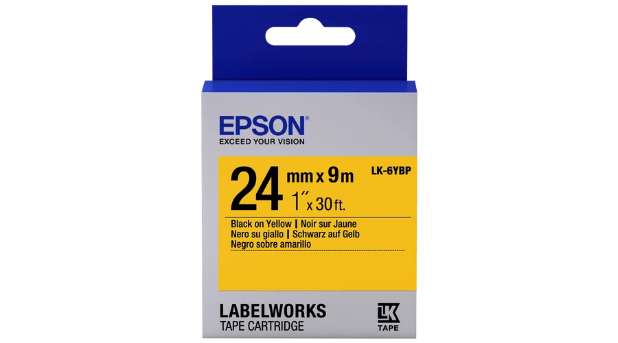 Epson LK-6YBP pasztel sárga alapon fekete eredeti címkeszalag
