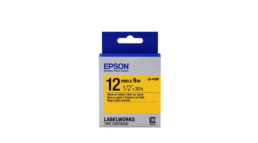 Epson LK-4YBP pasztel sárga alapon fekete eredeti címkeszalag