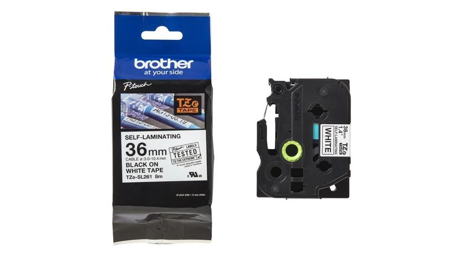 Brother TZE-SL261 fehér alapon fekete eredeti feliratozó szalag