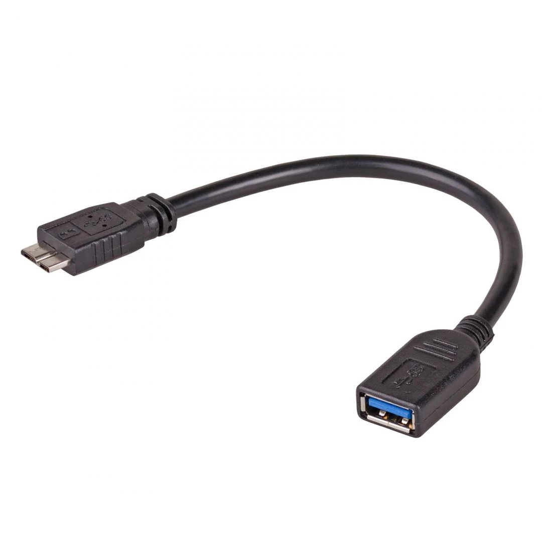Akyga AK-AD-30 USB 3.0-AF / microUSB 3.0-B 15cm Adapter Fekete