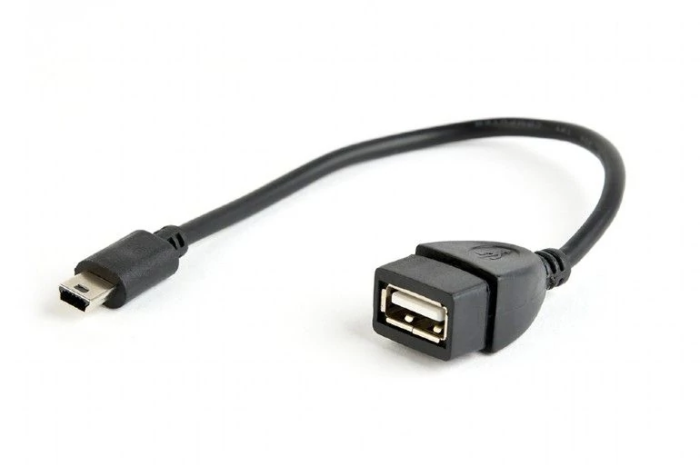 Gembird USB OTG AF to Mini-BM kábel 0,15 m fekete