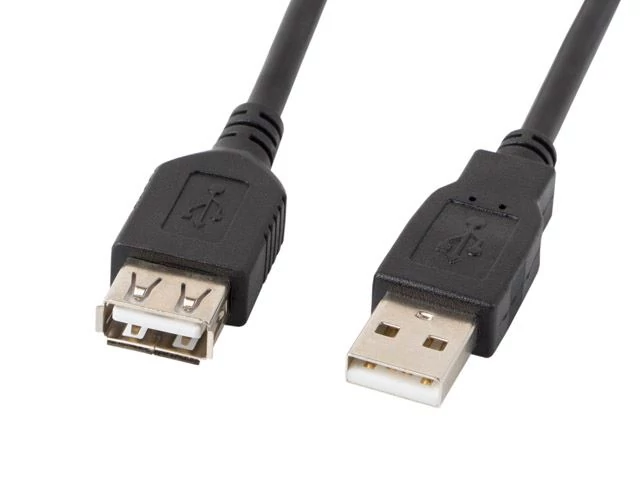 Lanberg USB 2.0 AM-AF hosszabbító kábel 1.8m fekete (CA-USBE-10CC-0018-BK)
