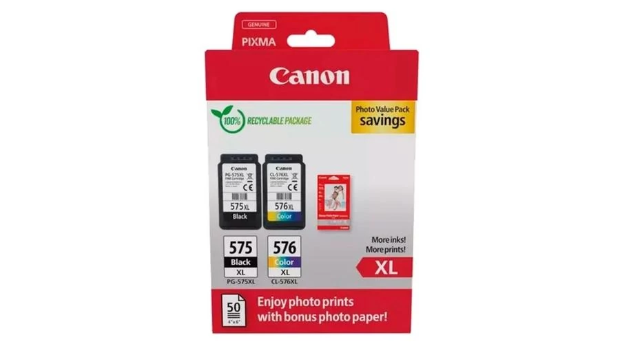 Canon PG-575XL/CL-576XL eredeti tintapatron multipack + fotópapír