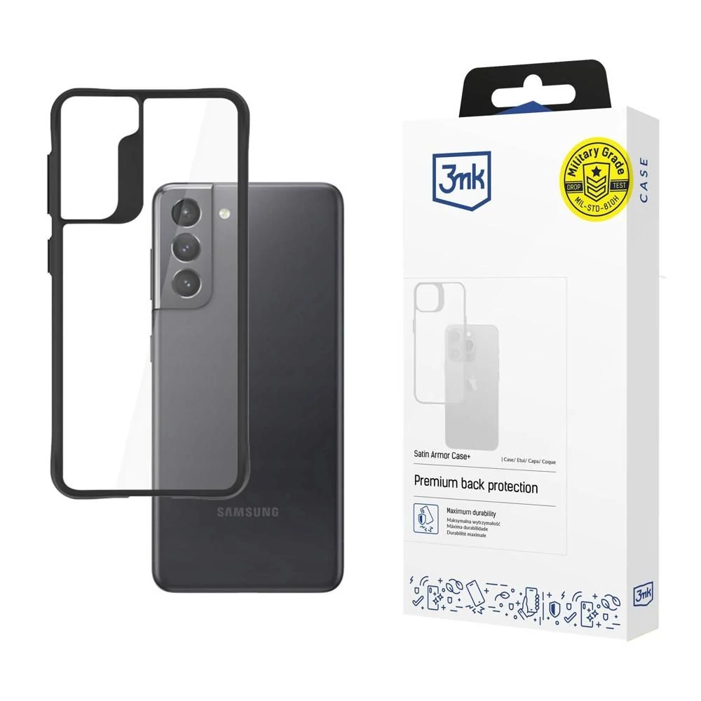 3mk Satin Armor Case+ átlátszó, TPU és PC anyagú telefontok Samsung Galaxy S21 5G