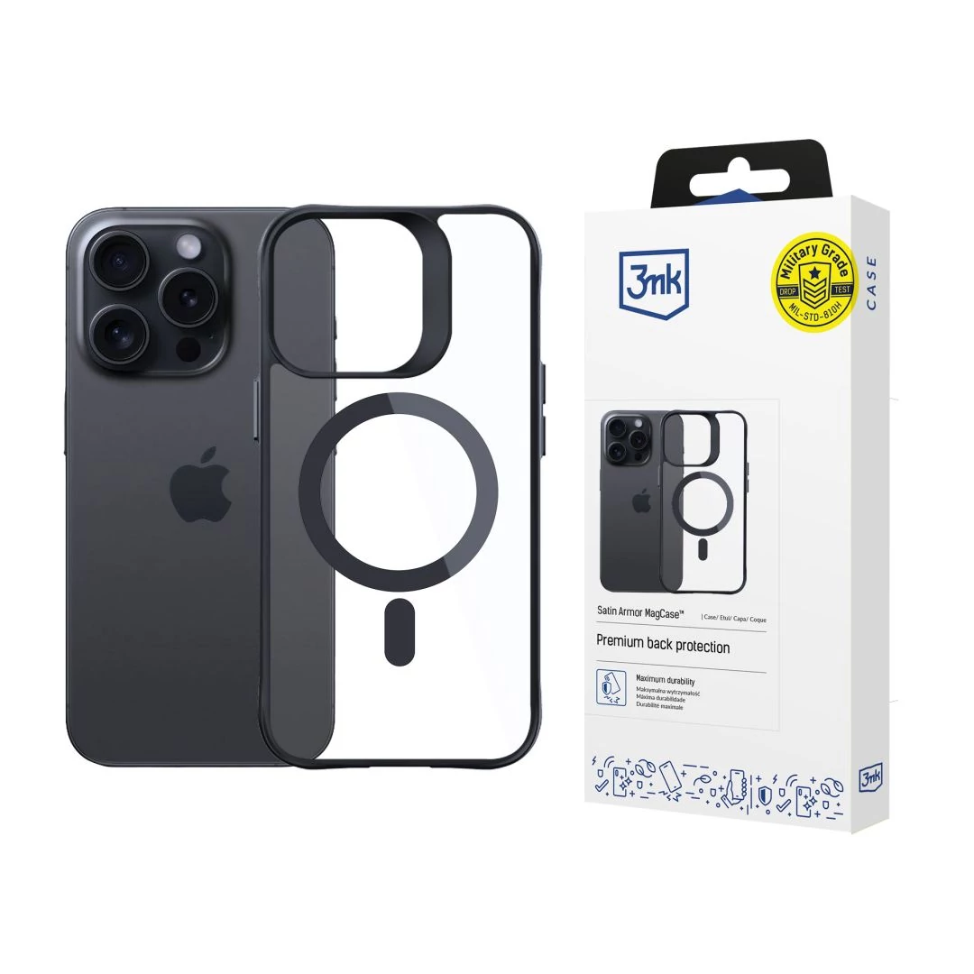 3mk Satin Armor MagCase átlátszó, TPU és PC anyagú telefontok Apple iPhone 13 Pro Max