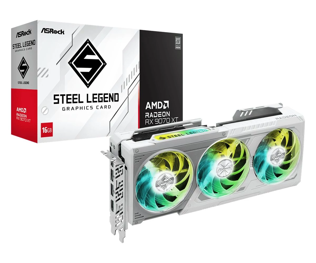 ASRock Radeon RX 9070 XT Steel Legend 16GB
