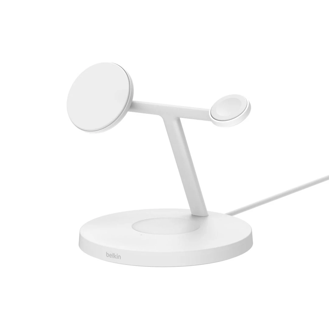 Belkin BoostCharge Pro 3-in-1 Wireless Charging Stand with Qi2 15W White