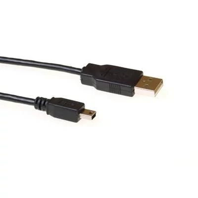 ACT USB2.0 A male - USB mini B5 male 3m Black