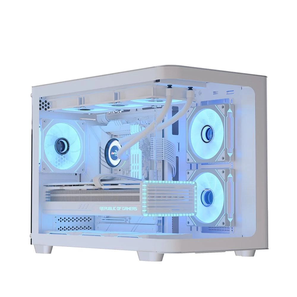 Aerocool P300C Tempered Glass White