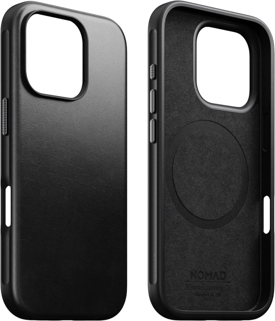 Nomad Modern Leather Horween iPhone 16 Pro case Black