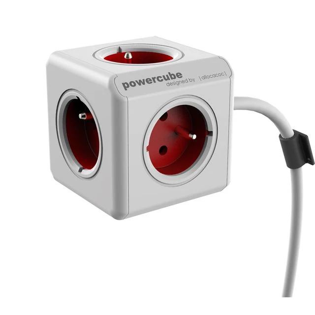 Allocacoc PowerCube Extended 1,5m White/Red