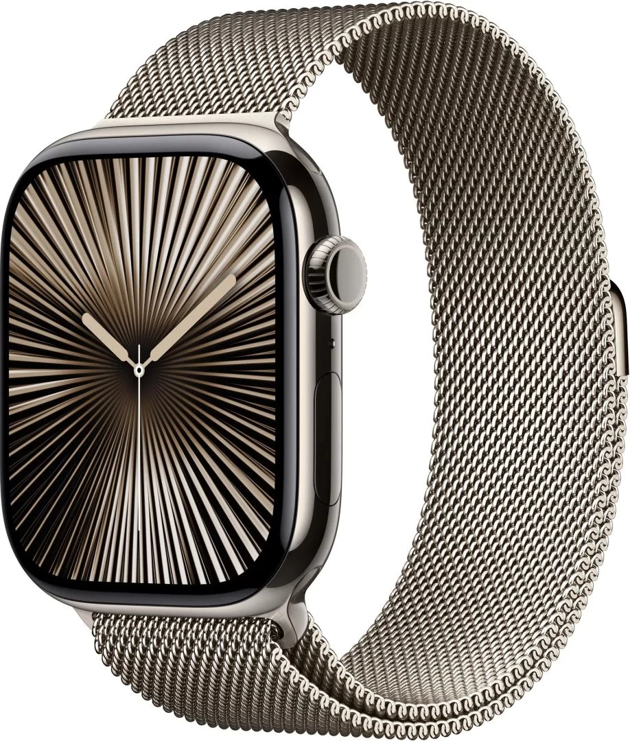 Apple Watch S10 Cellular 46mm Natural Titanium Case with Natural Milanese Loop M/L