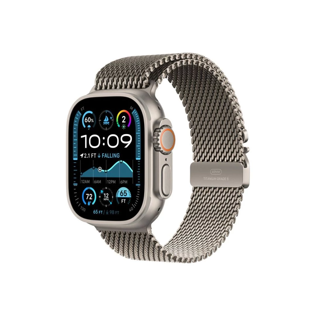 Apple Watch Ultra 2 v2 Cellular 49mm Natural Titanium Case with Natural Titanium Milanese Loop L