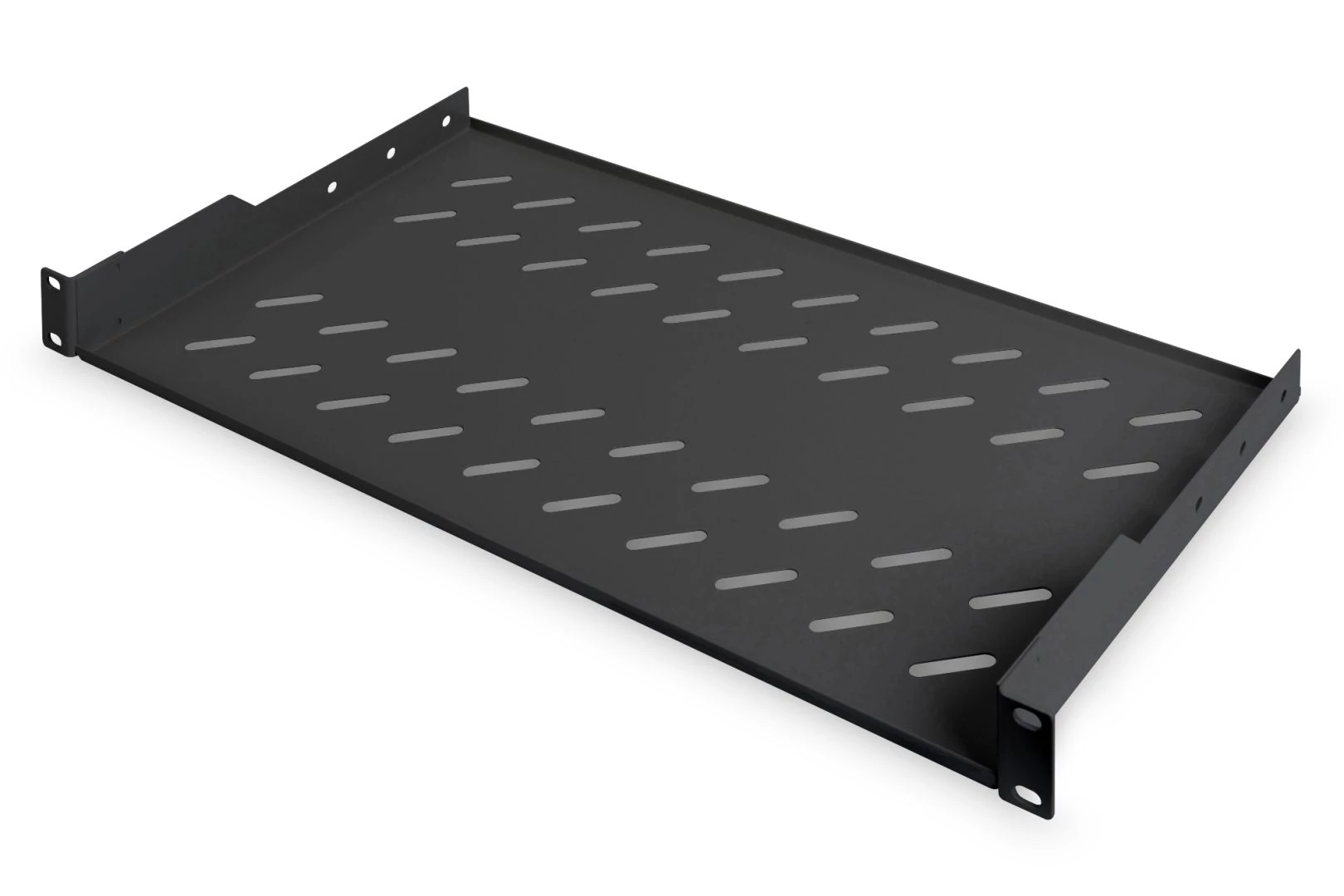Digitus 1U fix polc 400 mm mélységű állványokhoz, 45x483x250 mm, 15 kg-os súlyig fekete(RAL 9005)