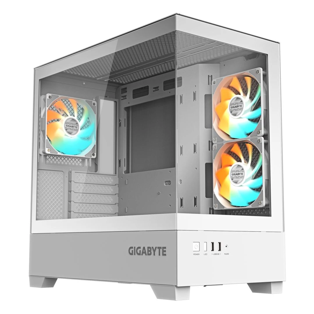 Gigabyte C201 Panoramic Ice Tempered Glass fehér